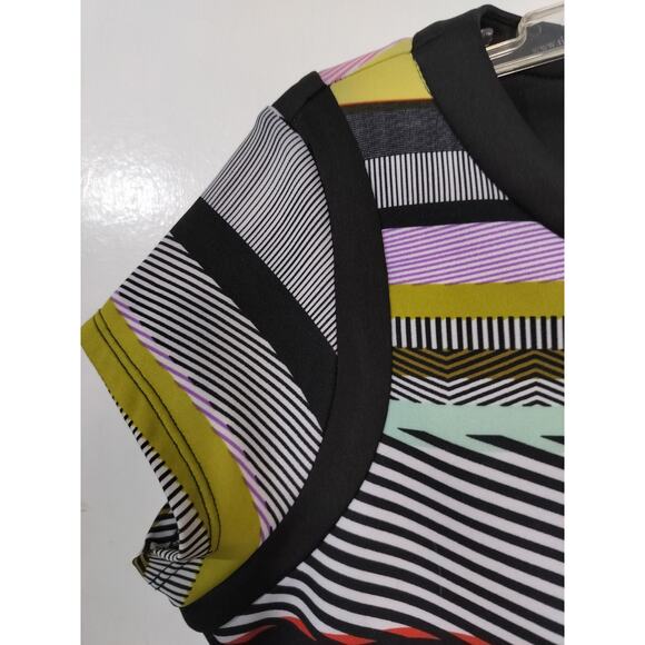 3719) Shelby & Palmer Multicolor Stripe Cap Sleeve Pullover Dress Size 10 - Picture 4 of 7